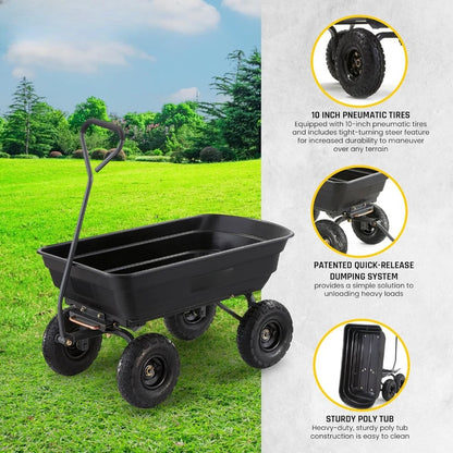 600 Pound Capacity, Simple to Assemble Garden Dump Cart childrensterritory