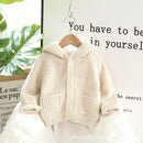 Thick Hooded Fleece Inside Solid Cardigans for Boys and Girls childrensterritory
