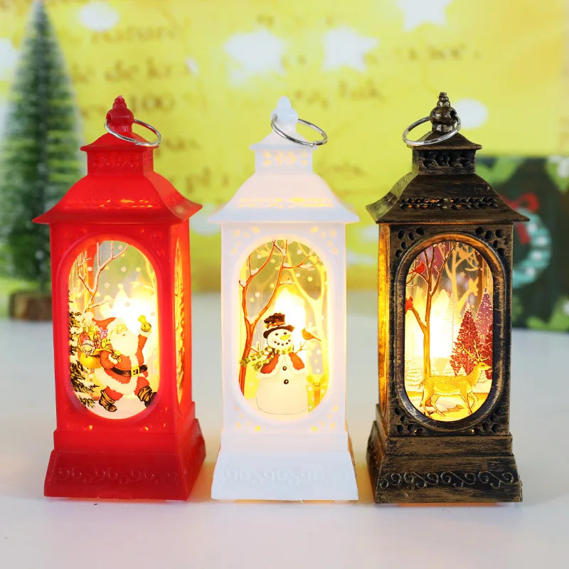 1pc Led Santa Claus, Snowman Hanging Lantern For Xmas