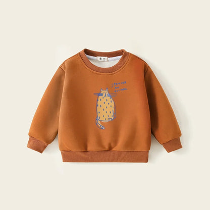Cartoon Design Long Sleeves Warm Sweater For Kids