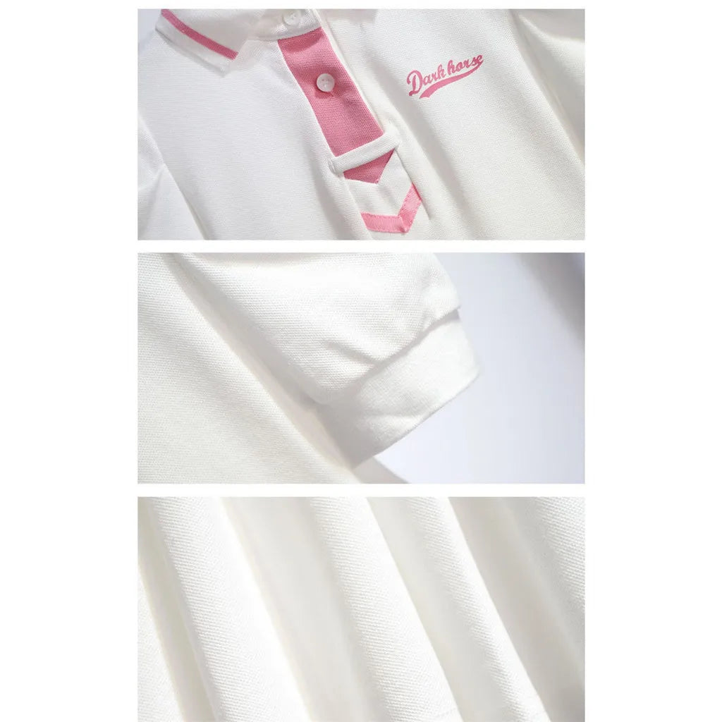 Girls' Collar Design Short Sleeves Casual Dresses