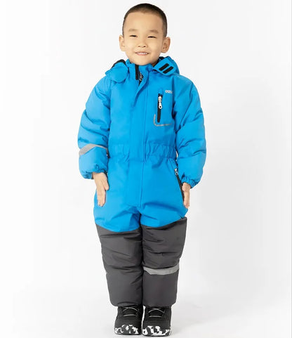 Plus Velvet Windproof Kids One-piece Thickening Ski Suit childrensterritory