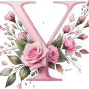 Self-Adhesive Pink Flower Letter Art Wall Decals childrensterritory