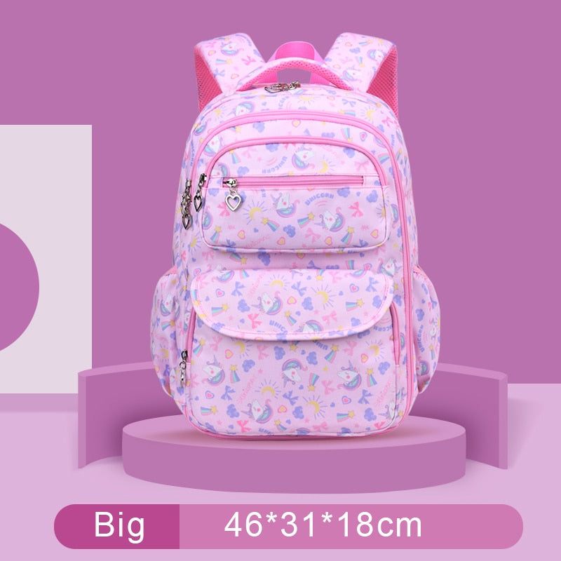 Colorful Print Waterproof Kids Girls Large School Bags childrensterritory