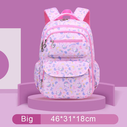 Colorful Print Waterproof Kids Girls Large School Bags childrensterritory