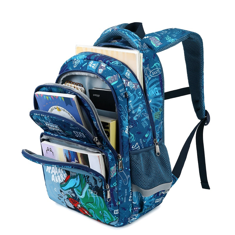 Dinosaur Print Kids Backpack Set with Lunch Box Pencil Case childrensterritory