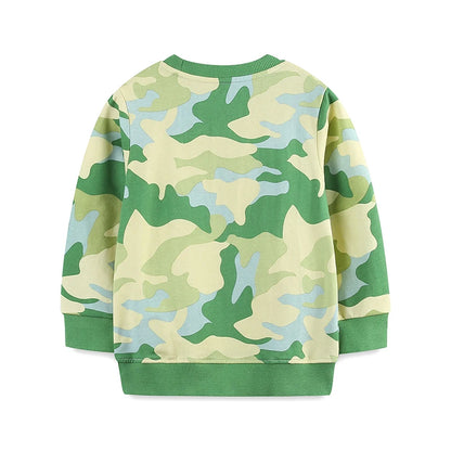 Little Boys Cartoon Tigers Design Camouflage Sweatshirts childrensterritory