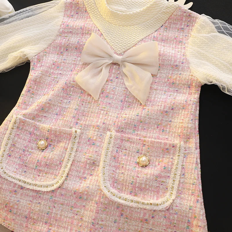 Elegant Warm Long Sleeve Princess Party Dress For Girls childrensterritory