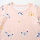 Dragonfly Cartoon Print Summer Clothing Sets for Girls childrensterritory
