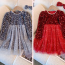 Girls' Round Neck Long Sleeves Party Dresses