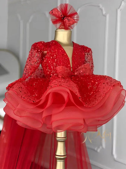 Baby/Kid Girls  Shiny Sequins Tutu Party Gown with Headbow