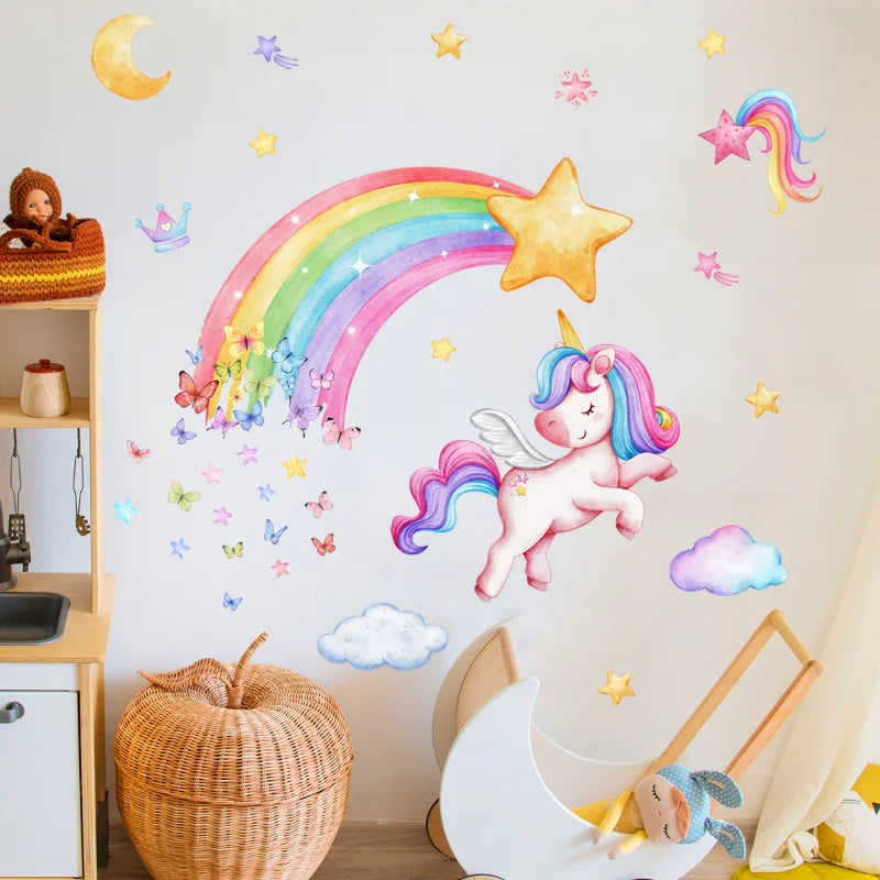 Shine In The Dark Unicorn Stars Wall Stickers for Bedroom childrensterritory