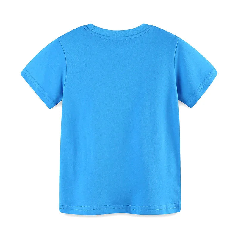 Kids Boys Cartoon Camp Dinosaur Print Cotton T Shirts childrensterritory