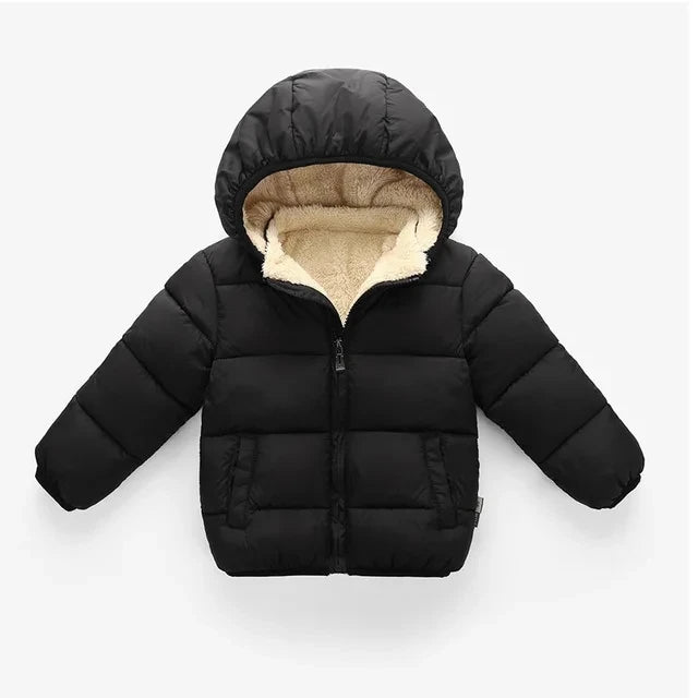 Kids' Solid-Colour Long-Sleeved Winter Jackets