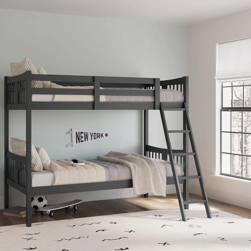 Convertible Twin-over-Twin Bunk Bed for Home childrensterritory