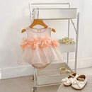 Sleeveless Flower Design Summer Bodysuits For Baby Girls childrensterritory