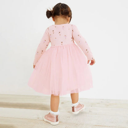 Little Girls Cartoon Ballet Girls Design Mesh Princess Dress childrensterritory