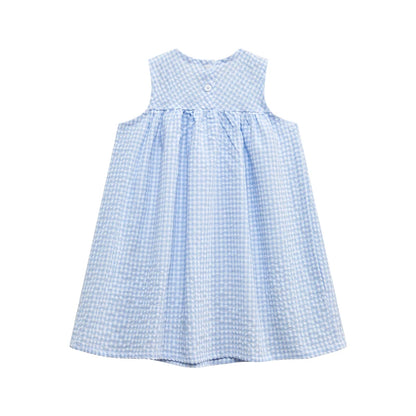 Sleeveless Cartoon Ducks Print Girls Summer Dresses childrensterritory