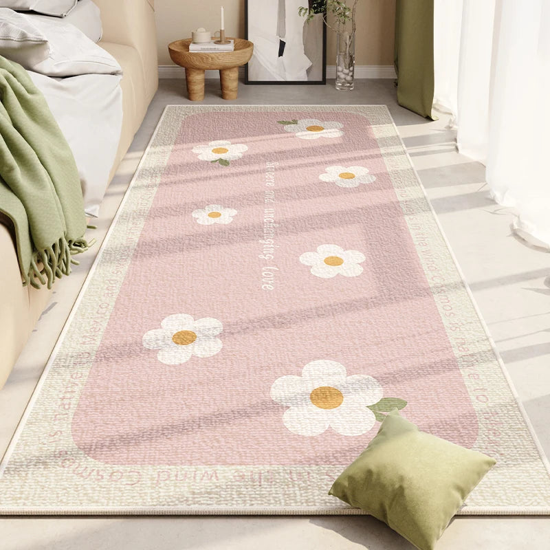 Nordic Cute Flower Girl Rugs for Bedroom, Large Area childrensterritory