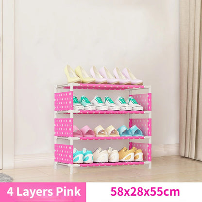 4/6/8-layer Shoe Organizer Stackable Canvas Rack for Home childrensterritory