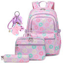 Donuts Print: 3 Pcs/Set of School Backpacks for Teenage Girls