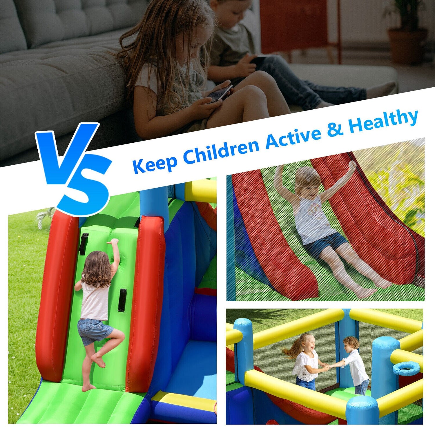 8-in-1 Kids Gaint Inflatable Bouncer W/ Slide (Without Blower) childrensterritory
