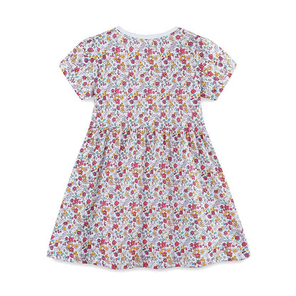 Floral and Cartoon Duck-Embroidered Little Girls&