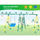 6 in 1 Kids Heavy-Duty Metal Swing Sets for Backyard