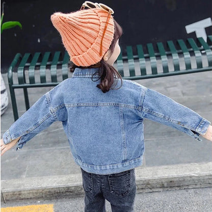 Sweet Little Girls Princess Denim Jacket for Spring Autumn childrensterritory