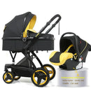 3-in-1 Foldable Baby Carriage Prams With Car Seat childrensterritory