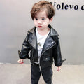 Little Boys Girls Solid Leather Jacket For Spring Autumn childrensterritory