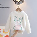 Kids Girls Cartoon Rabbit Design Fall Winter Pullover childrensterritory