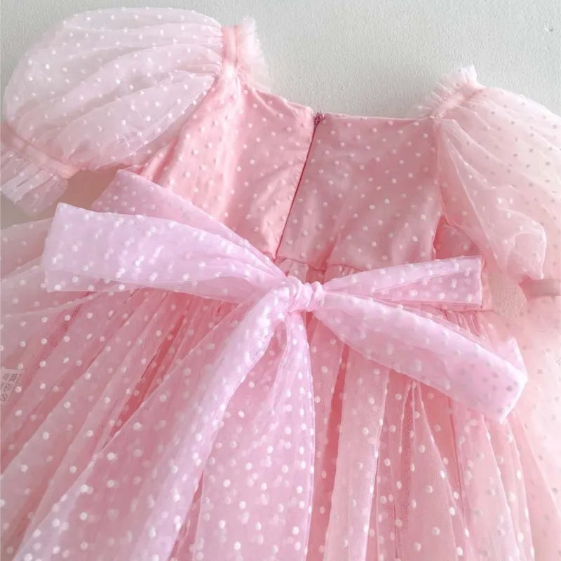Baby Girl Dots Print Princess Tulle Romper Dresses for Summer