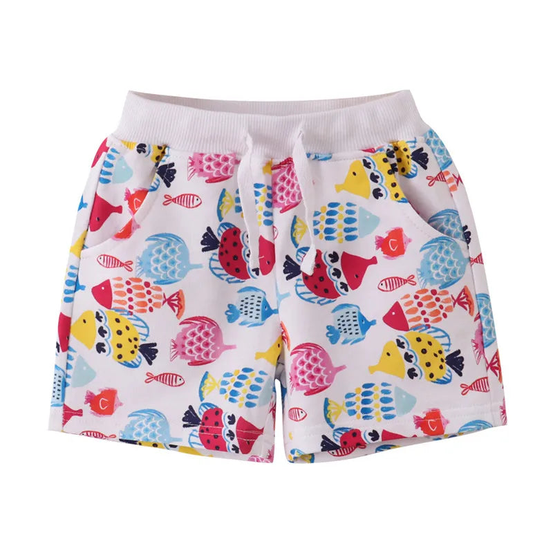 Kids Boys Jungle Theme Print Cotton Short Pants for Summer