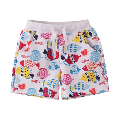 Kids Boys Jungle Theme Print Cotton Short Pants for Summer