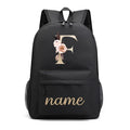 Canvas High School Backpack with Custom Letter Name