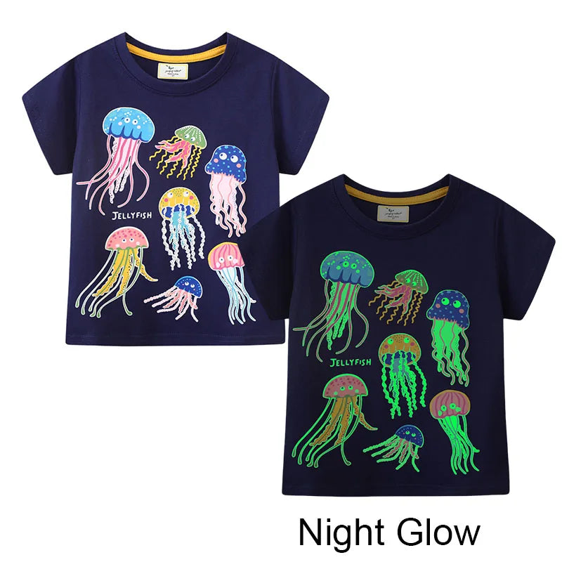 Kids Cartoon Printed Cotton Tees for Summer childrensterritory