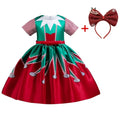 Girls Printed Santa Claus Christmas Party Dress childrensterritory