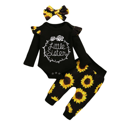 Baby Girl Printed 3 Pieces Outfits New Born Clothes Set childrensterritory