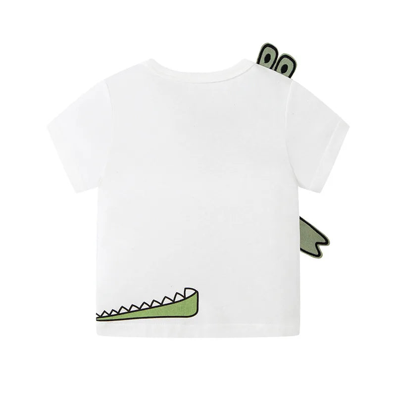 Boys Short Sleeves Crocodile Design Summer T-Shirts