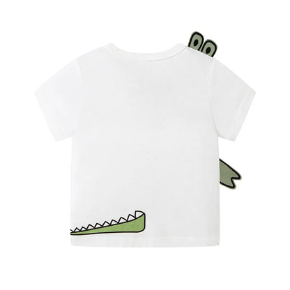 Boys Short Sleeves Crocodile Design Summer T-Shirts childrensterritory