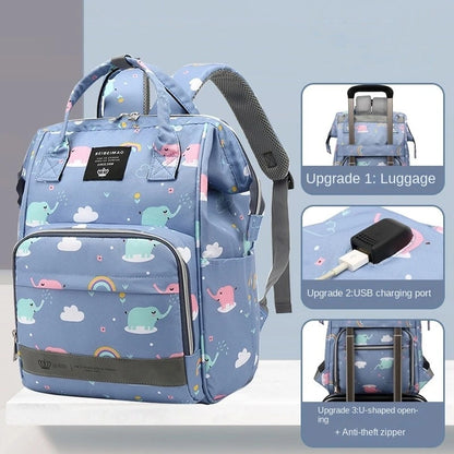 Multifunctional Baby Diaper Backpack With USB Port childrensterritory