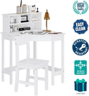 Kids Wooden Study Desk and Chair with Storage and Hutch childrensterritory