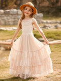 Girls Long Lace Design Plus Size Summer Princess Dresses childrensterritory