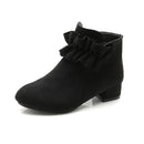 Kids Girls Suede Low Heels Short Ankle Warm Boots childrensterritory