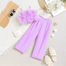 Kids Girls' Floral Top and Wide Leg Pants 2Pcs Summer Sets