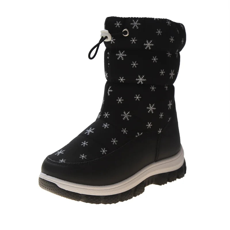 Kids Girls Waterproof Warm Plush Platform Ankle Snow Boots