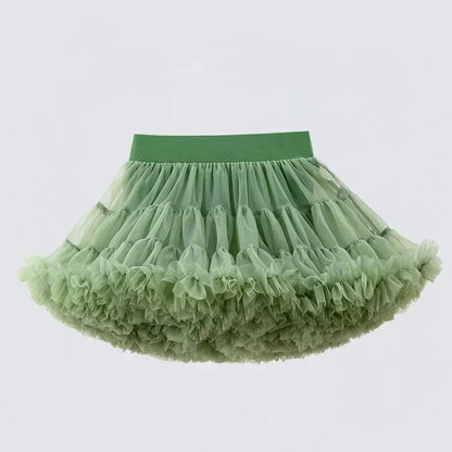 Little Girls Solid Colors Fluffy Chiffon Tutu Skirts childrensterritory