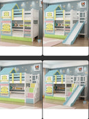 Kids Designer Wooden Bunk Bed Frame with Storage childrensterritory