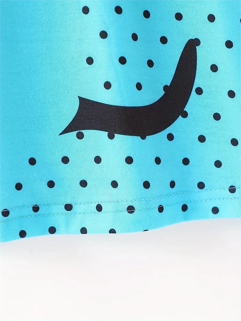 Kids Girls Dots &amp; Kitty Print Long Sleeve Casual Dress childrensterritory
